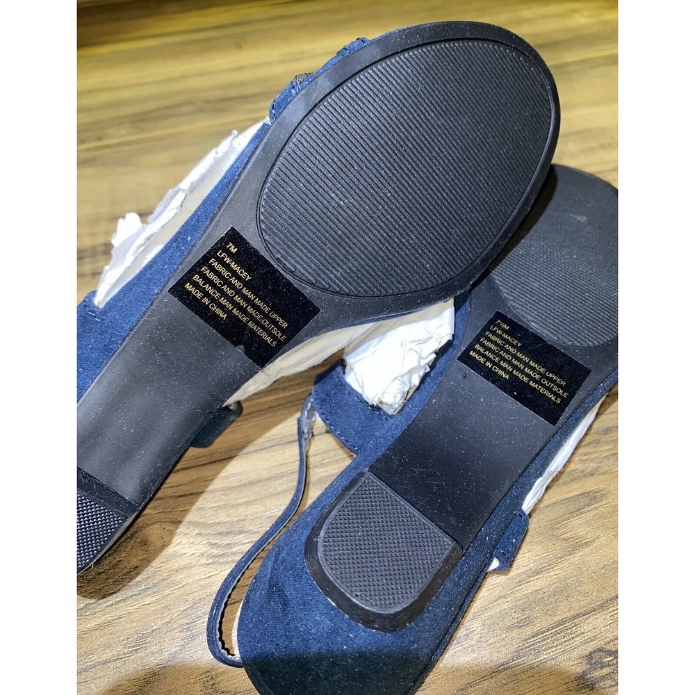 LONDON FOG Womens Macey Demi-Wedge Dress‎ Sandals, Size 7 Navy - Picture 6 of 7